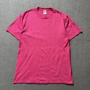 Vintage Jerzees T-Shirt Men’s Large Pink Single Stitch Made in USA 90s